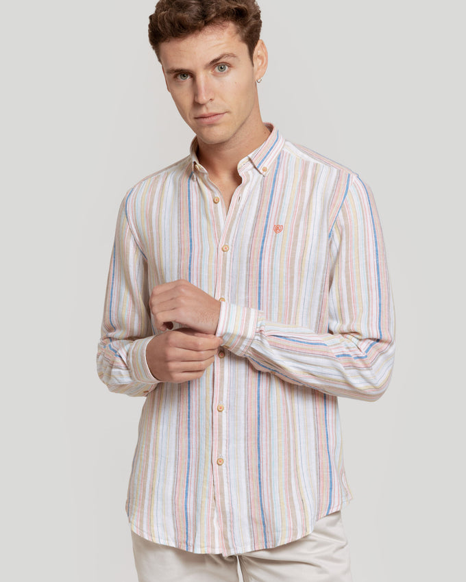 Camisa de linho listrada