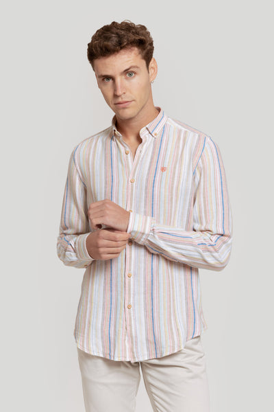 Camisa de linho listrada