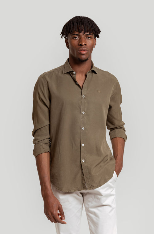 Camisa Algodón Soft Fit Kaki