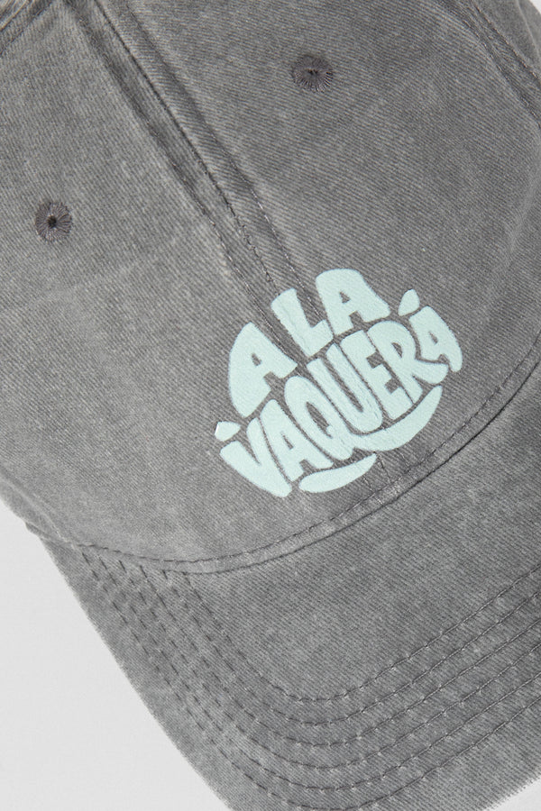 Gorra Lavada Letrero Gris