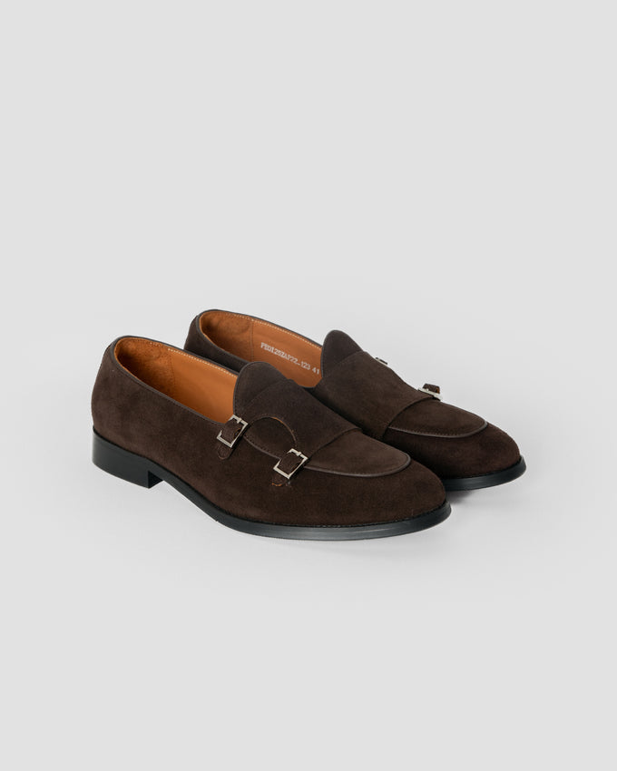 Mocasín Hebillas de Ante Chocolate