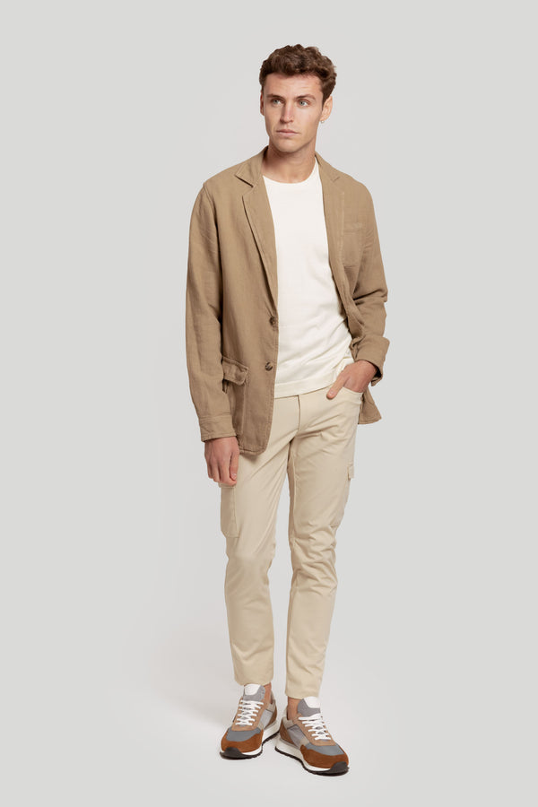 Americana Sport Algodon Lino Camel