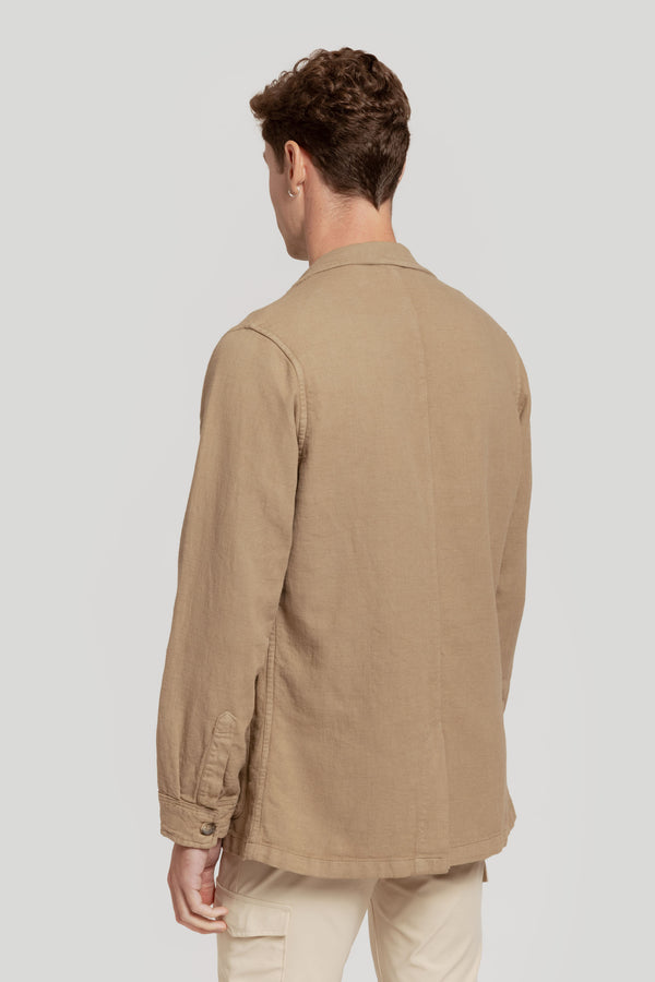 Americana Sport Algodon Lino Camel