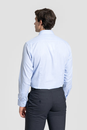 Sky Blue Herringbone Dress Shirt