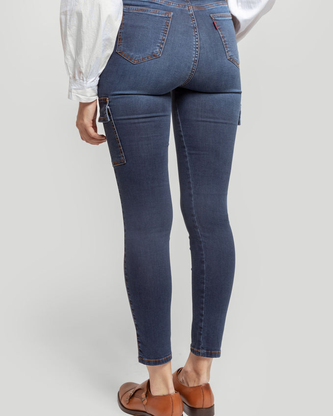 Pantalón Cargo Denim Piedra - Raíces