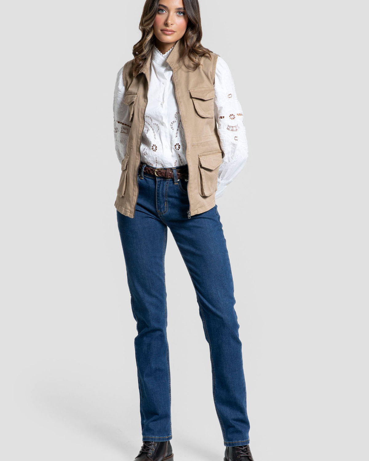 Chaleco Huelva Camel Mujer