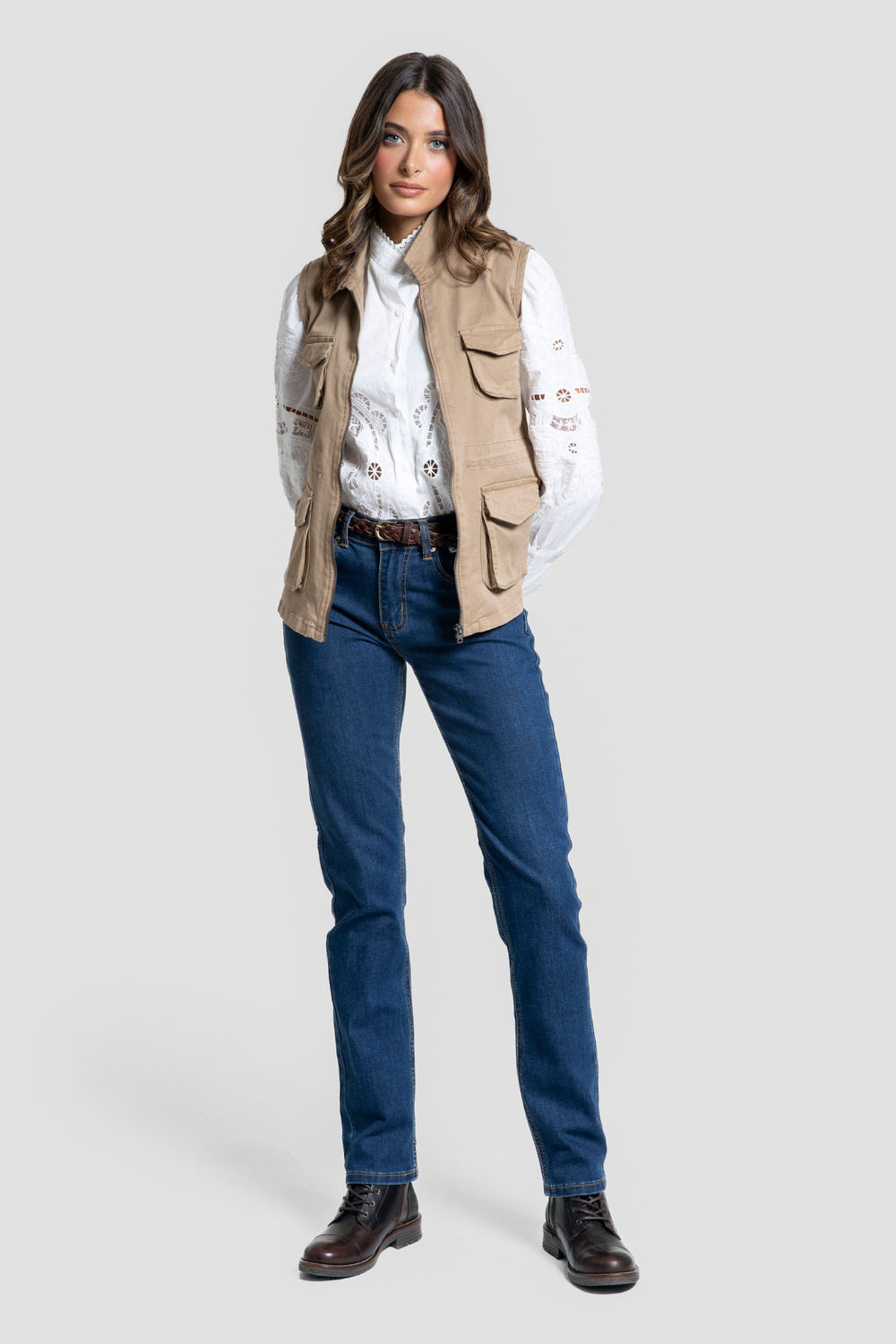 Chaleco Huelva Camel Mujer