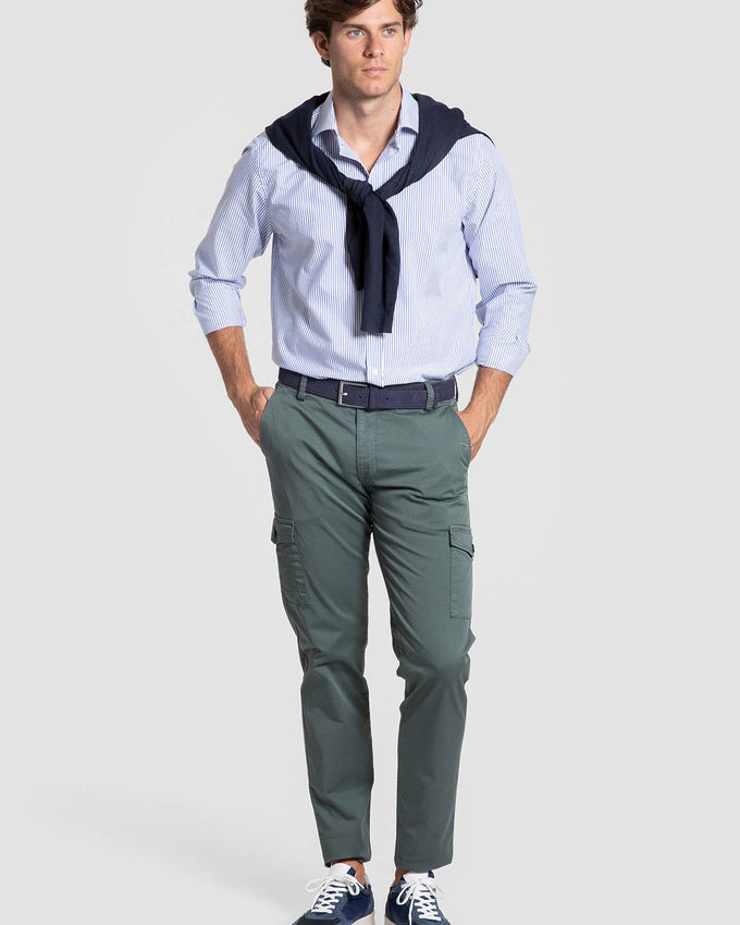 Chino estilo Cargo Verde Hoja
