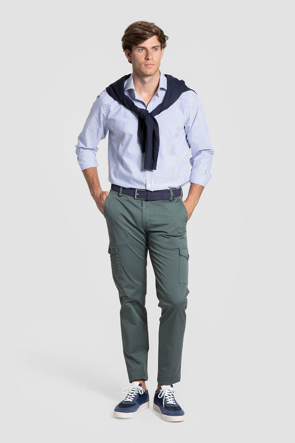 Chino estilo Cargo Verde Hoja