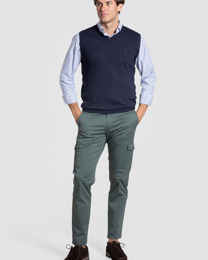 Chino estilo Cargo Verde Hoja