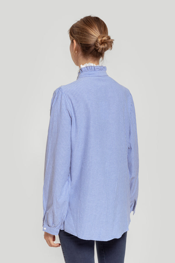 Blusa Volantes Celeste