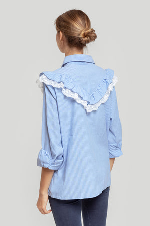 Blusa Celeste Rayas