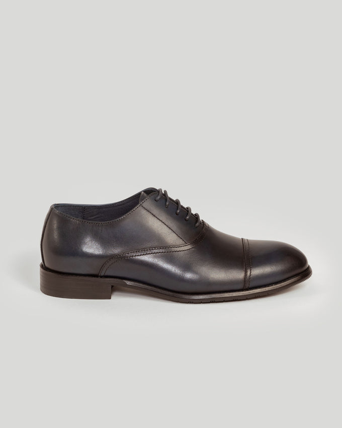 Classic Leather Lace-up Shoe, Navy Blue