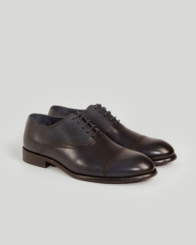 Classic Leather Lace-up Shoe, Navy Blue