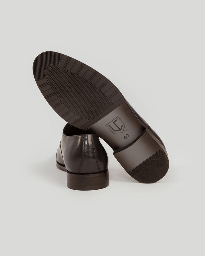 Zapato Monk Strap de Piel Burdeos Brillante