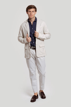 Americana Sport Algodon Lino Beig