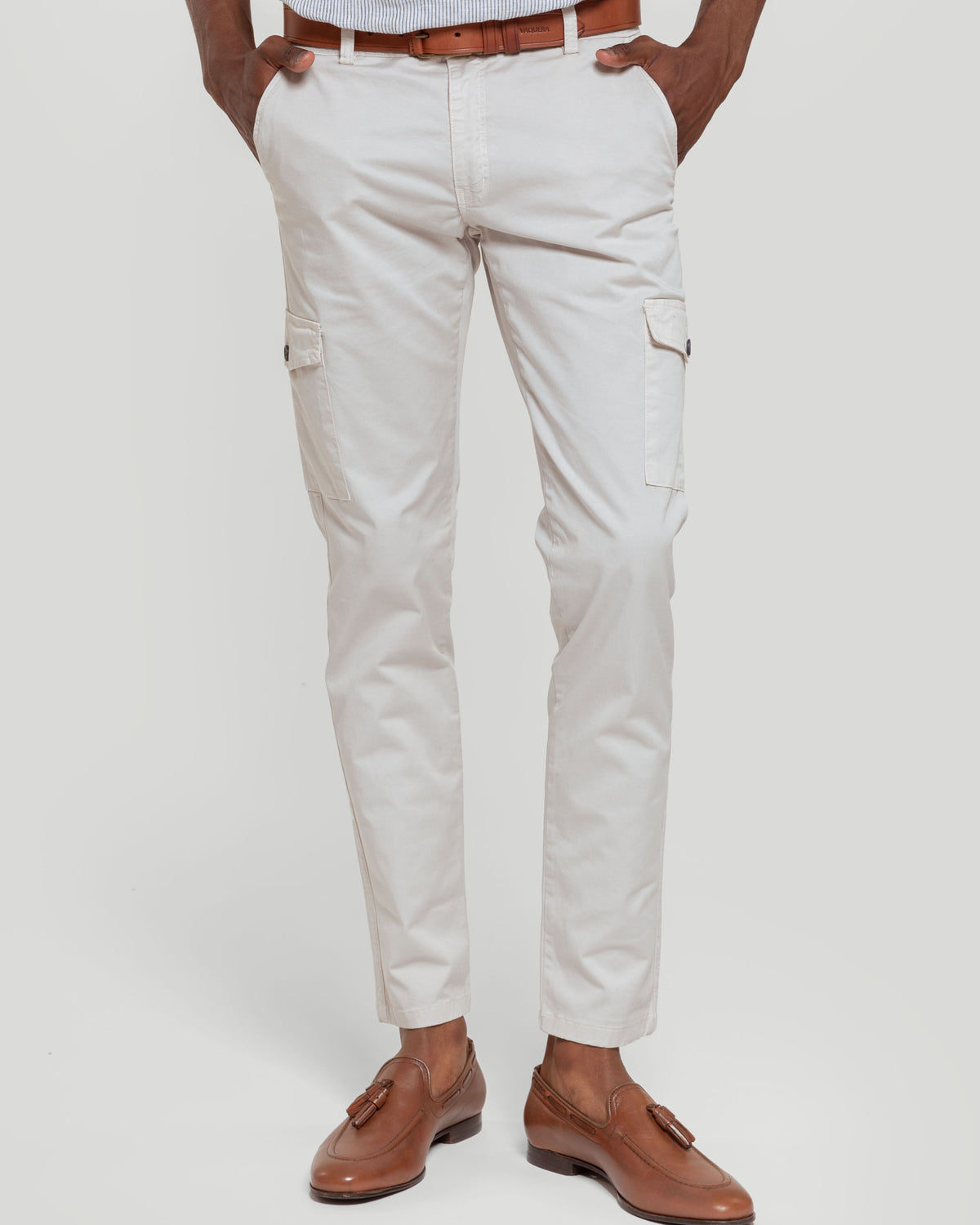 Chino Cargo Botón Hueso
