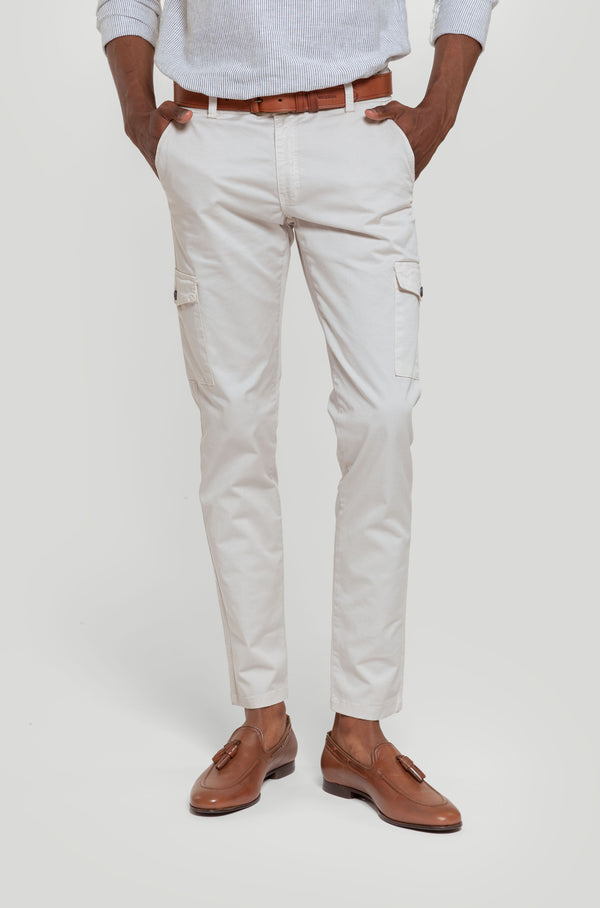 Chino Cargo Botón Hueso