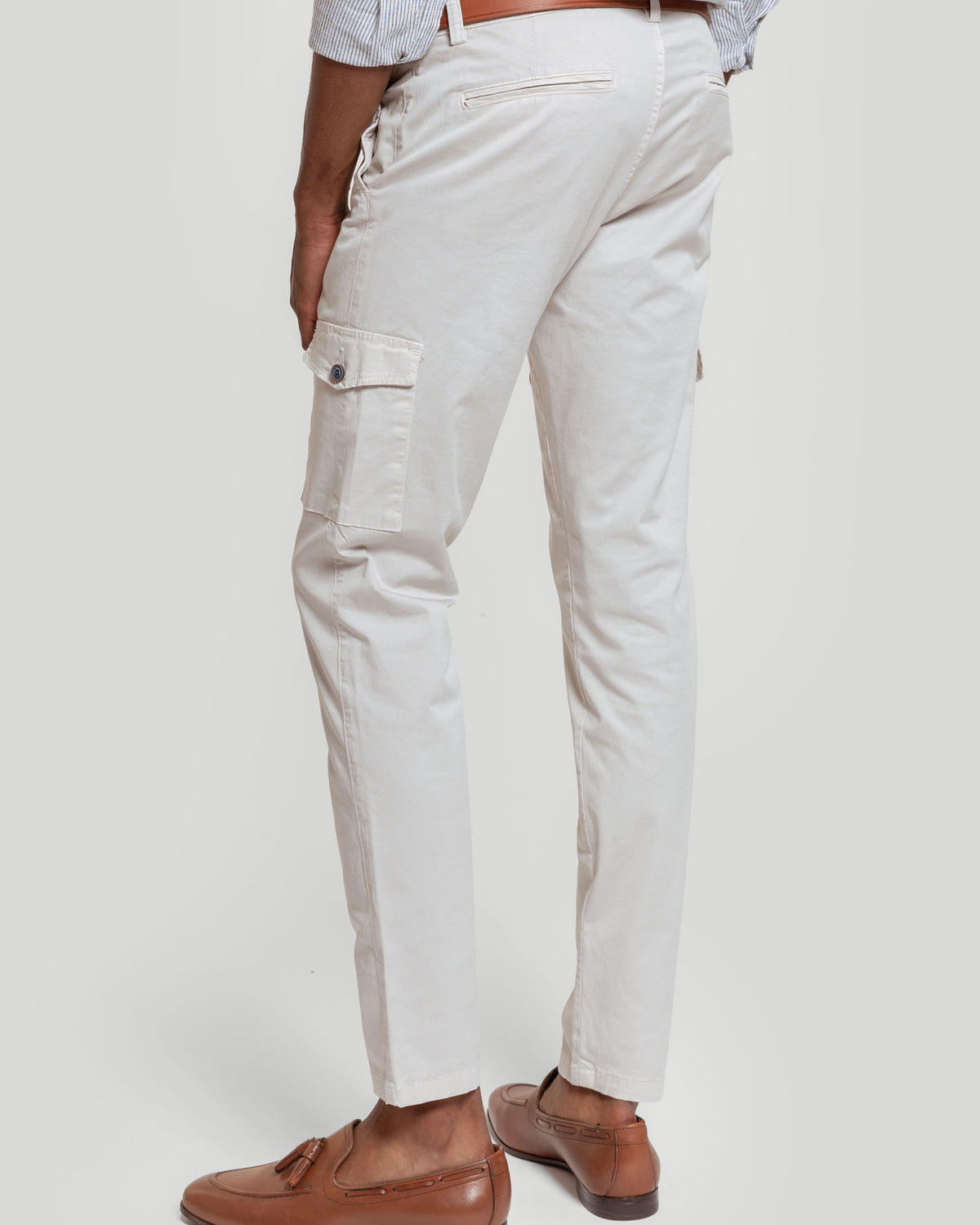 Chino Cargo Botón Hueso
