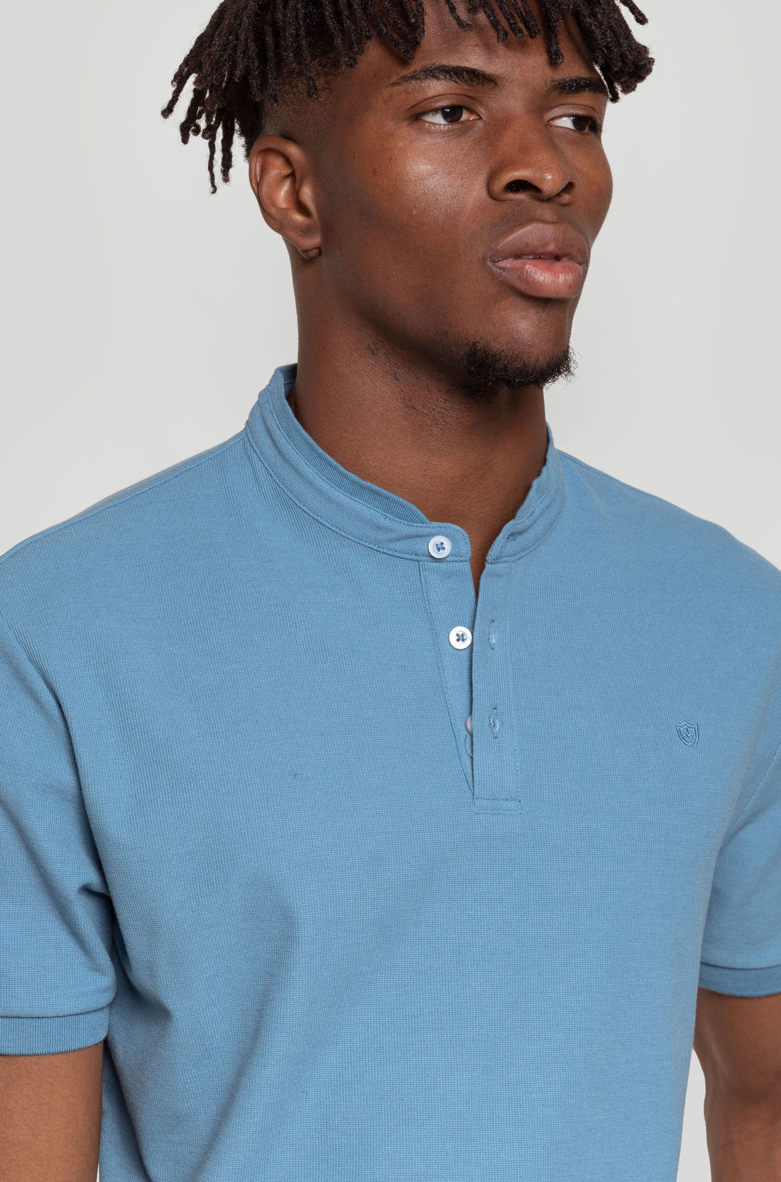 Polo Cuello Botones Índigo