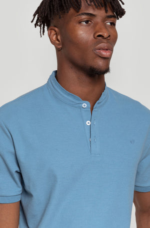 Polo Cuello Botones Índigo