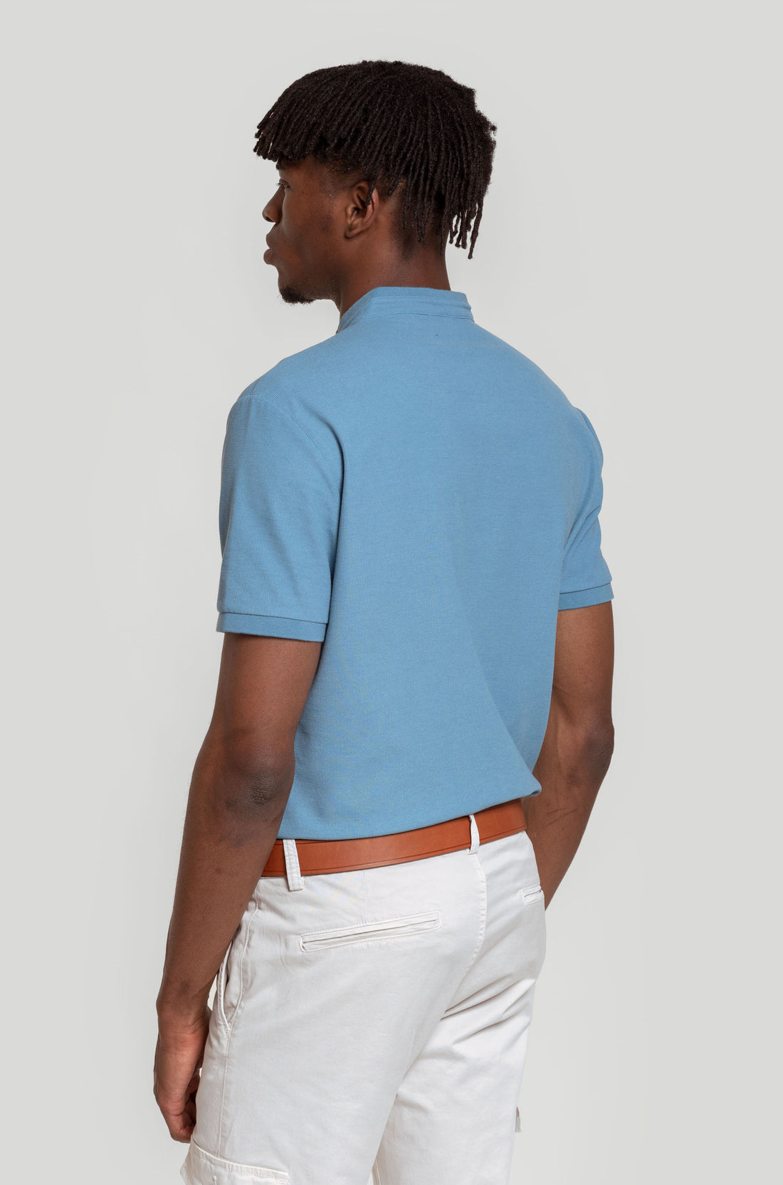 Polo Cuello Botones Índigo