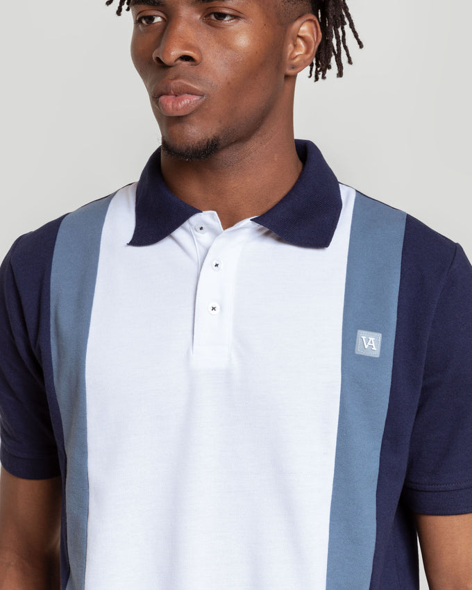 Polo listrado azul-marinho