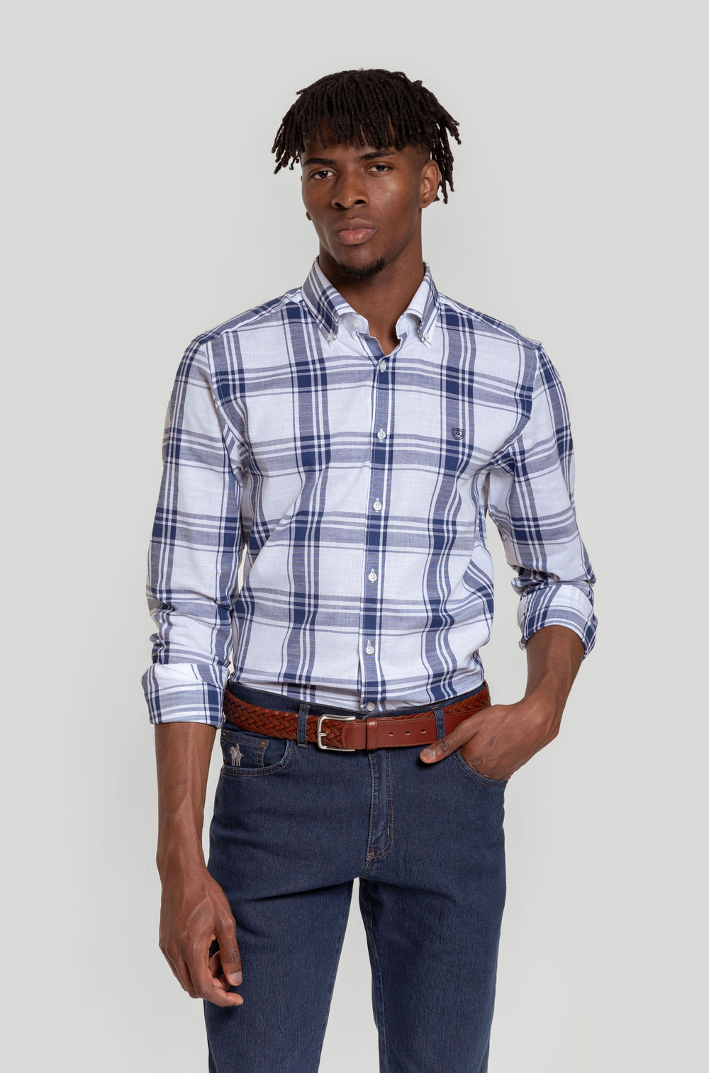 Camisa Cuadro Marino