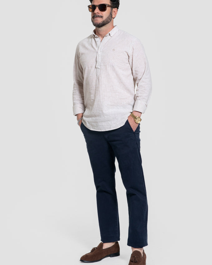 Camisa Polera Rayas Camel