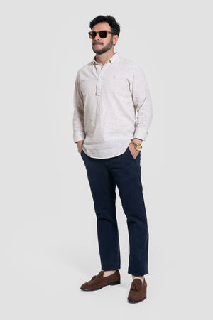 Camisola Polo Riscas Camel