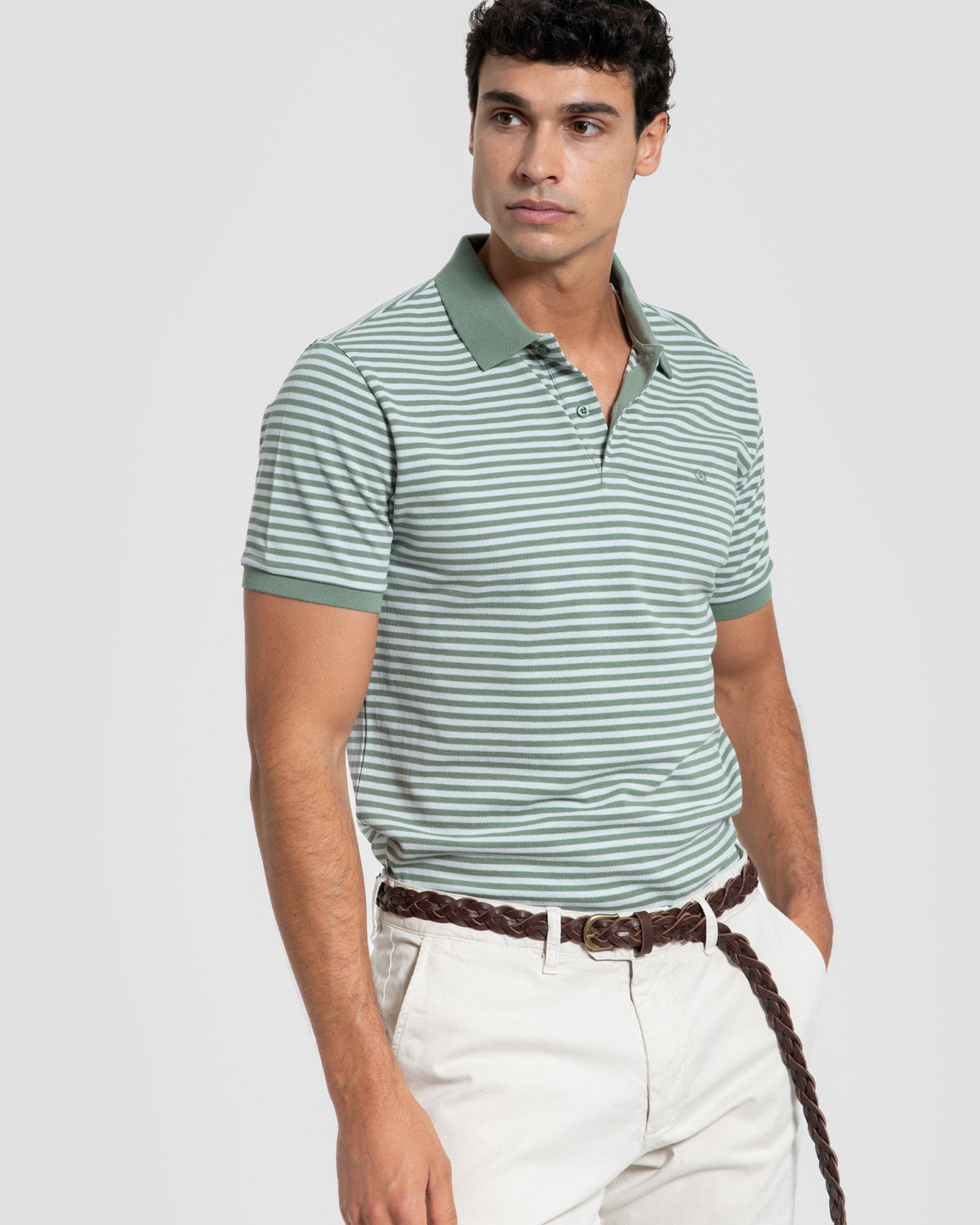 Mint Striped Polo