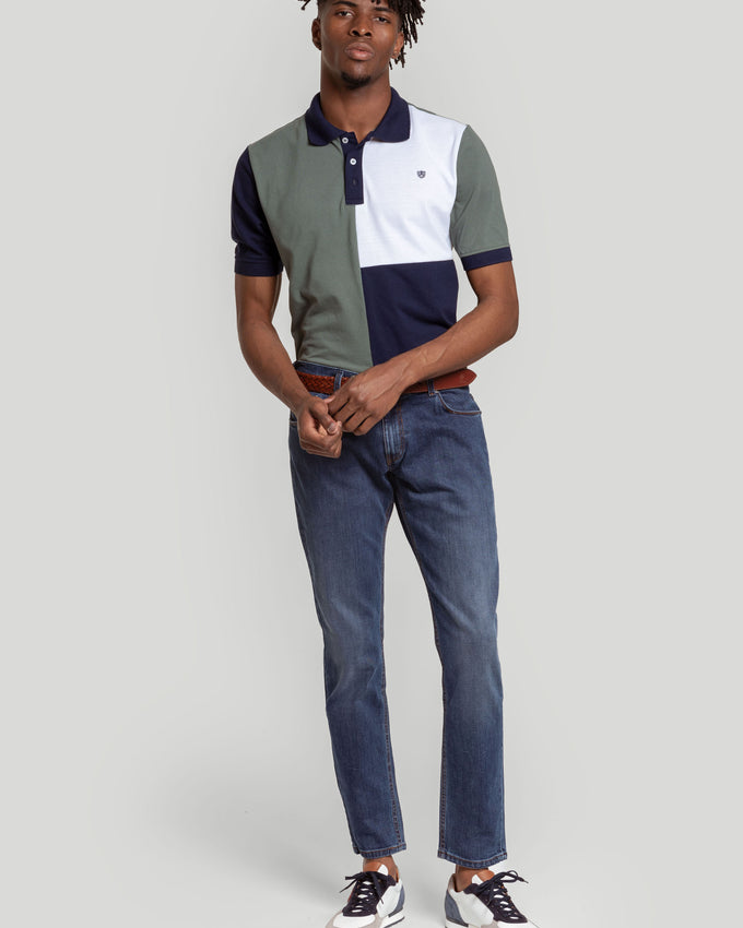 Camisa polo xadrez caqui