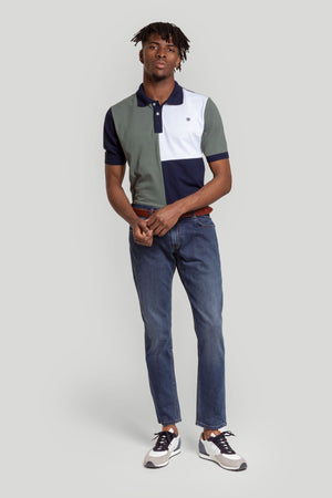 Polo Cuadro Escudo Kaki