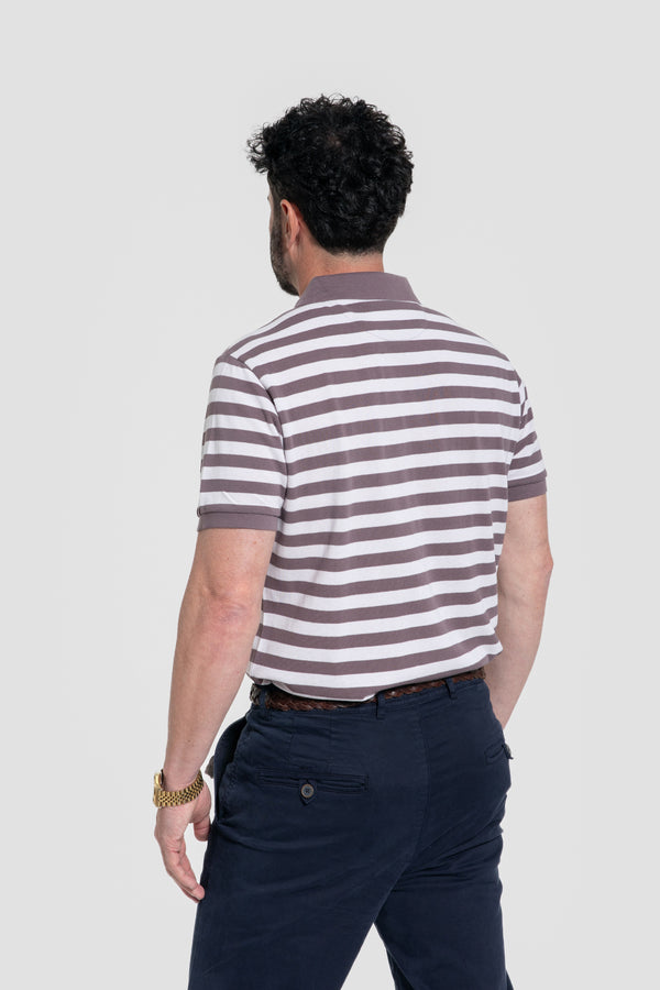 Polo às Riscas Castanho