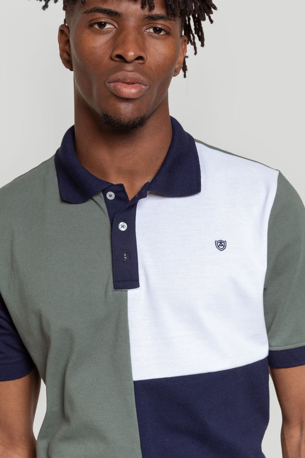 Polo Cuadro Escudo Kaki