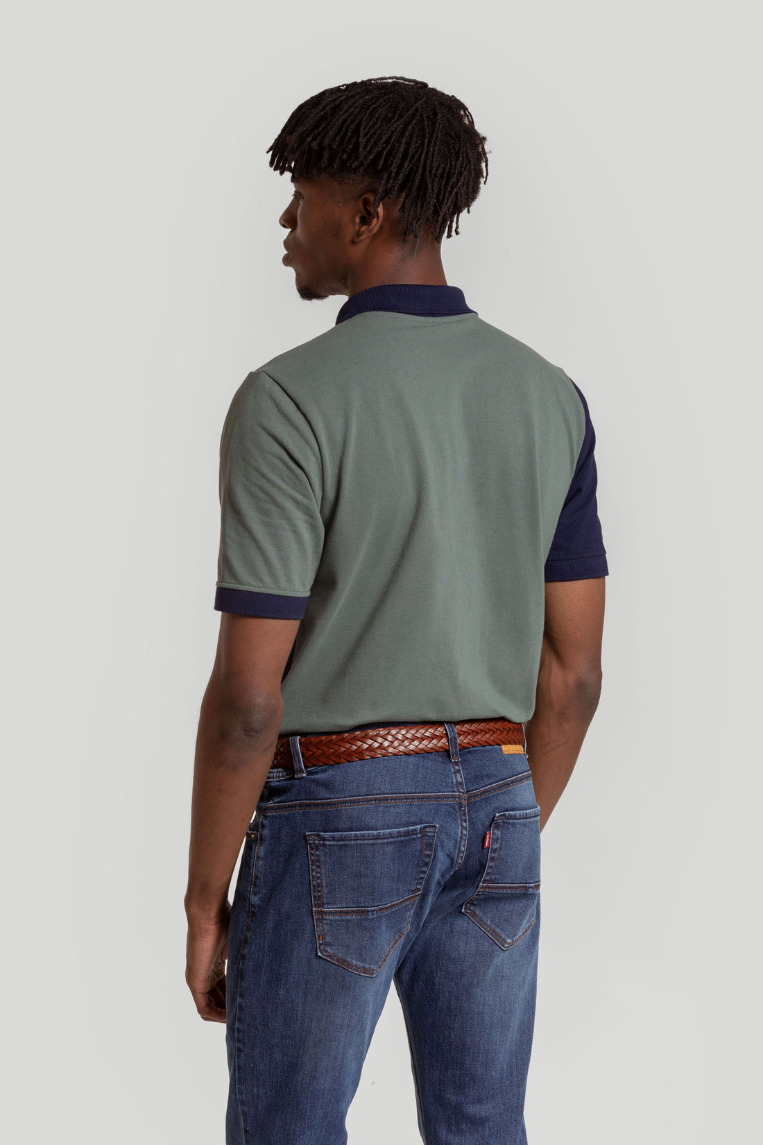 Polo Cuadro Escudo Kaki