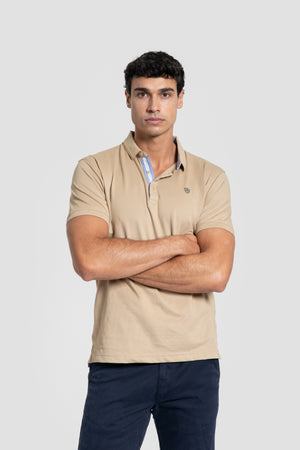 Polo Detalle Relieve Camel