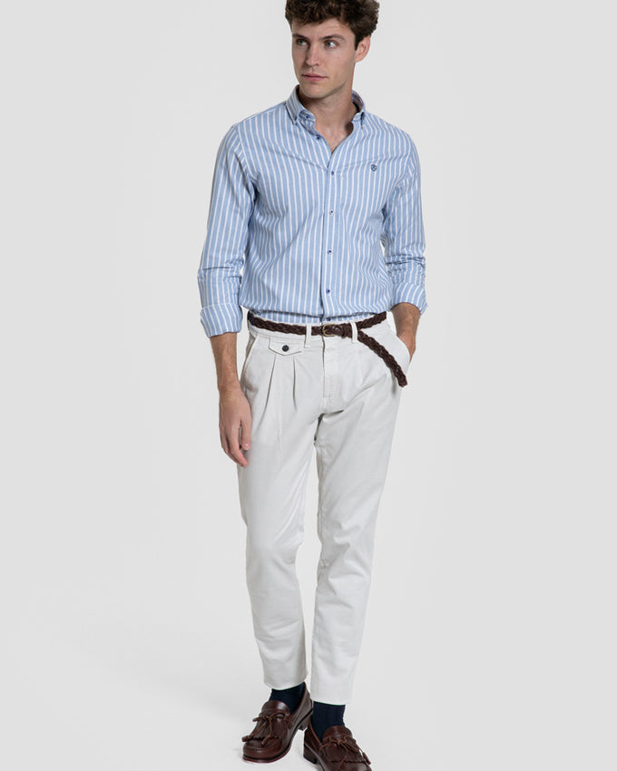 Camisola listrada azul-clara