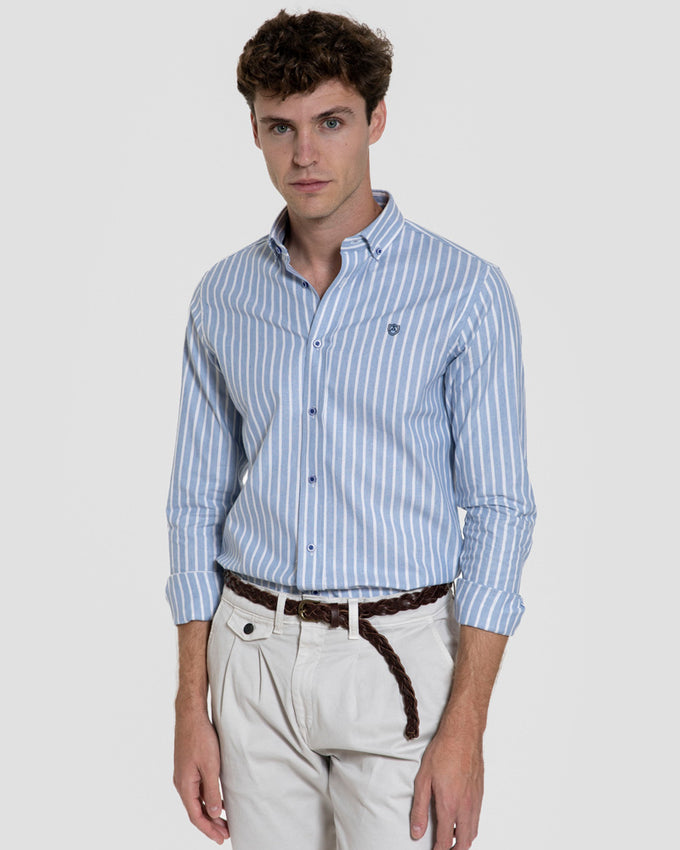 Camisola listrada azul-clara