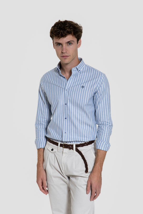 Camisa Rayas Celeste
