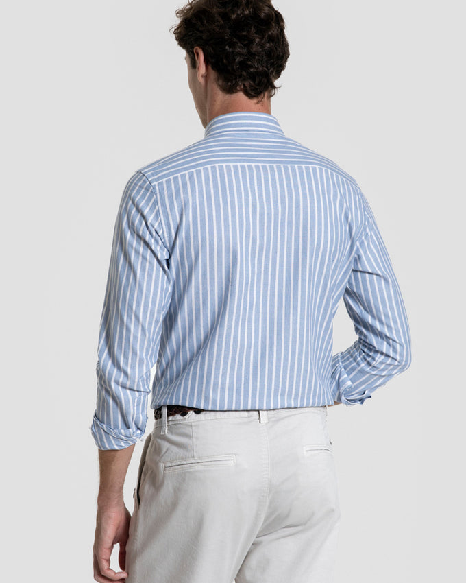 Camisola listrada azul-clara