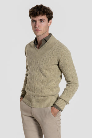 Jersey de Lana 100% con Cuello en V