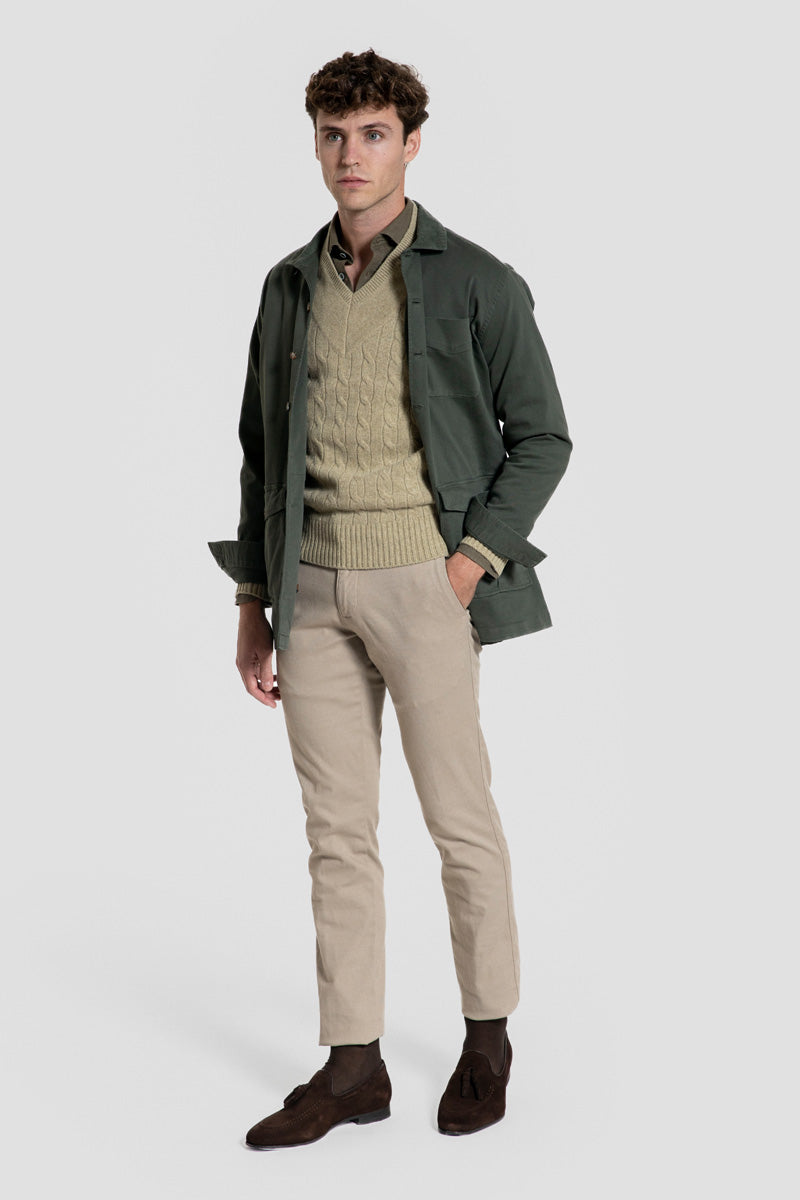 Sobrecamisa de Algodón con Cuello de Pana