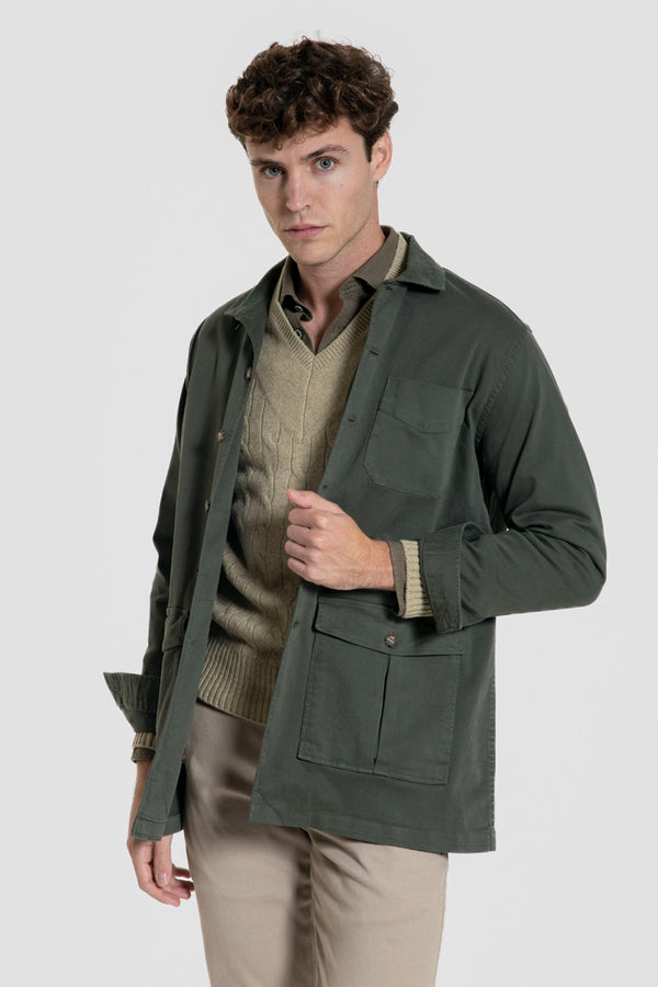 Sobrecamisa de Algodón con Cuello de Pana