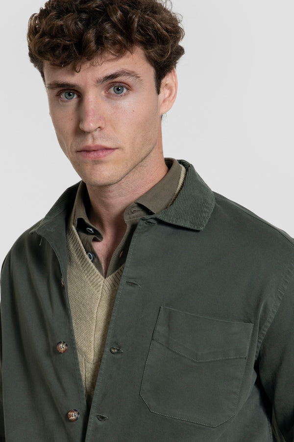 Sobrecamisa de Algodón con Cuello de Pana