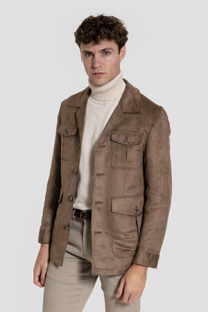 Chaqueta de Antelina con Bolsillos