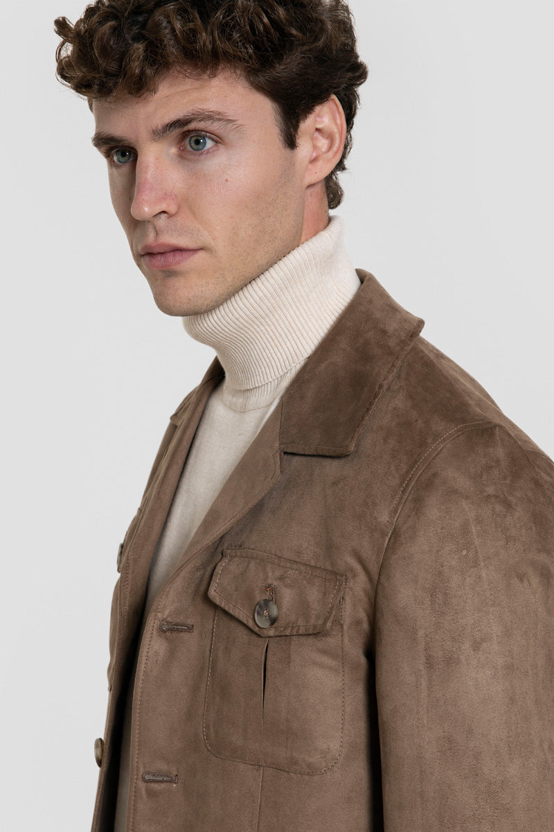 Chaqueta de Antelina con Bolsillos