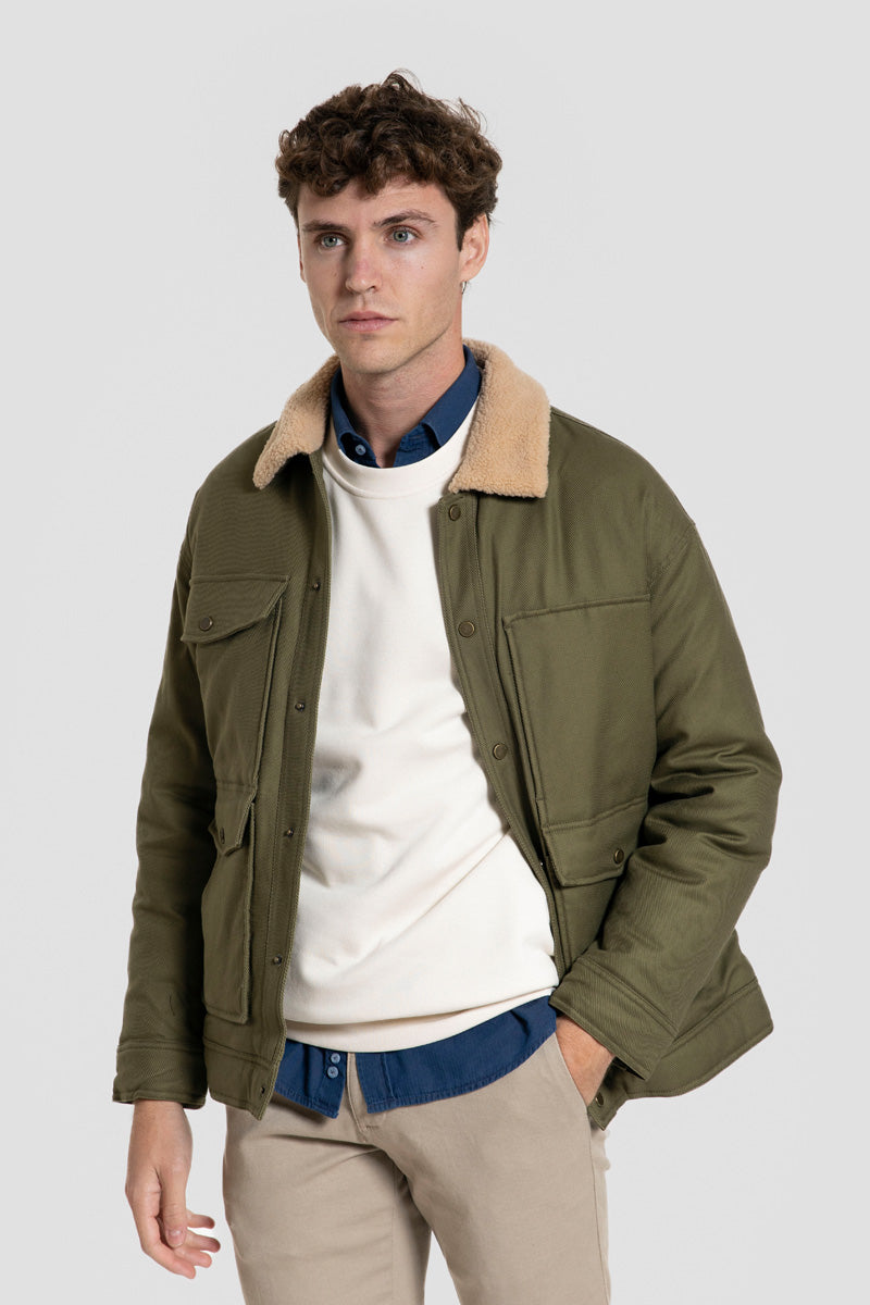 Cazadora Aviador Verde Kaki