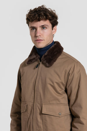 Cazadora Utility con Cuello Pelo