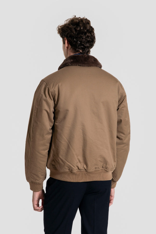 Cazadora Utility con Cuello Pelo